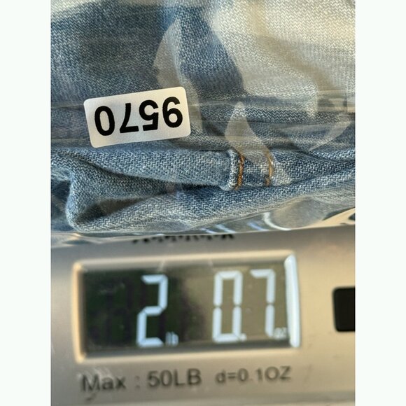 Anthropologie Pilcro Women’s 1X Chambray Jumpsuit Denim Blue Roll Tab Boho - Picture 9 of 9